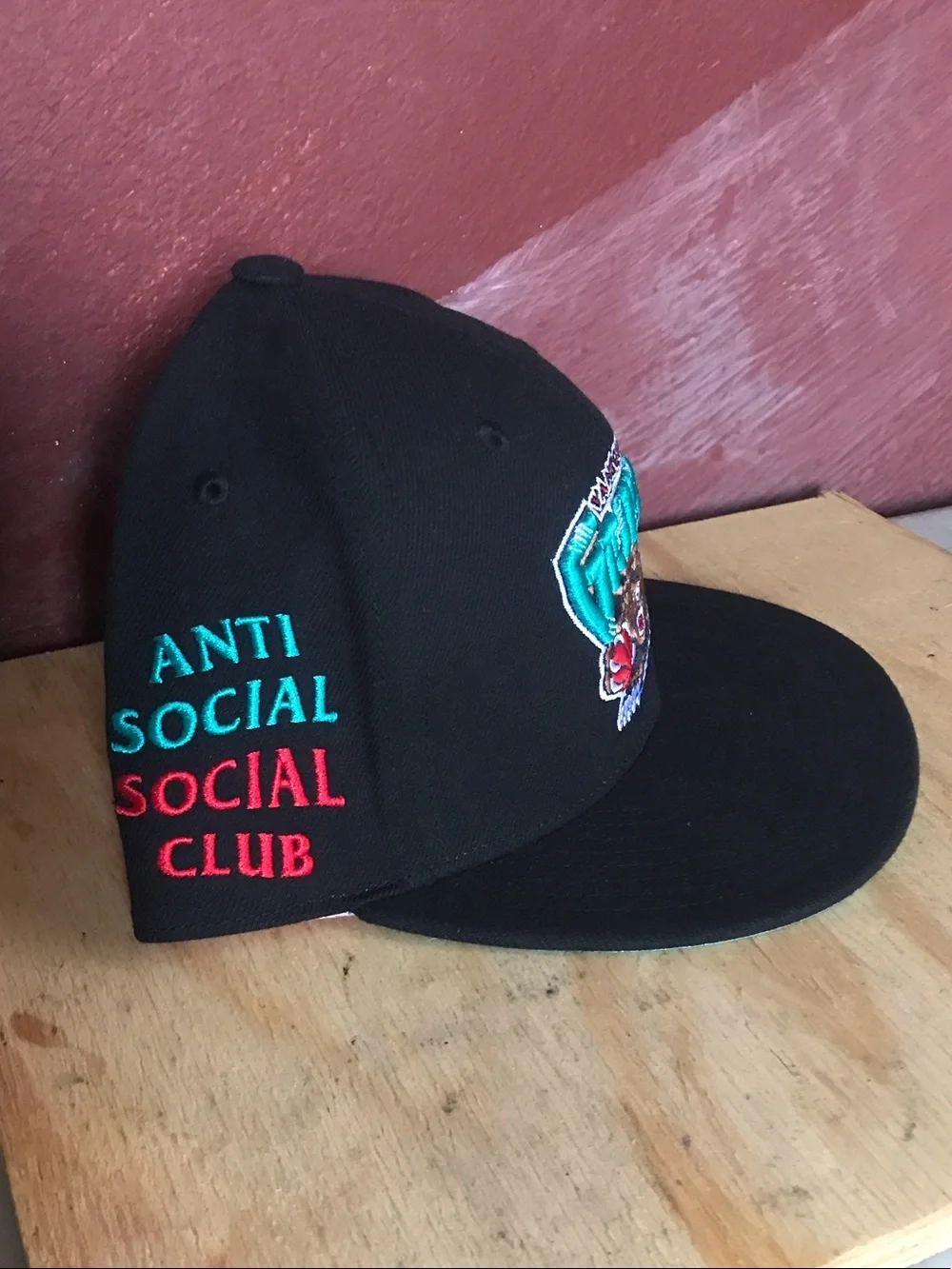 Anti Social Social Club Vancouver Grizzlies Black Snapback Hat with Teal Accent